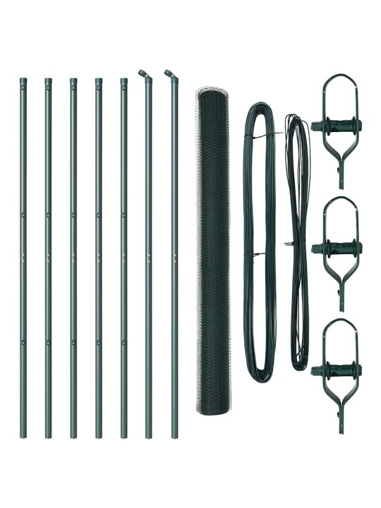 Žogs ar stabiem. zaļa 1.6 x 10 m pvc pārklāts tērauds