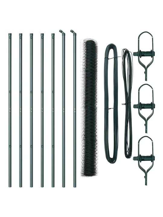 Žogs ar stabiem. zaļa 1.6 x 10 m pvc pārklāts tērauds