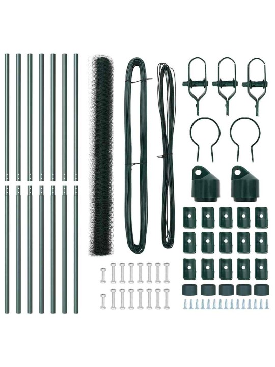 Žogs ar stabiem. zaļa 1.6 x 10 m pvc pārklāts tērauds