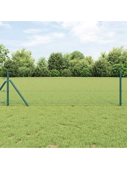 Žogs ar stabiem. zaļa 0.8 x 25 m pvc pārklāts tērauds