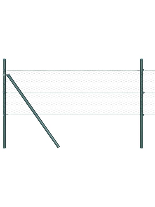 Žogs ar stabiem. zaļa 0.8 x 25 m pvc pārklāts tērauds