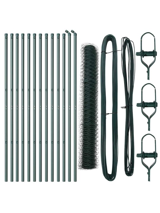 Žogs ar stabiem. zaļa 1.2 x 25 m pvc pārklāts tērauds