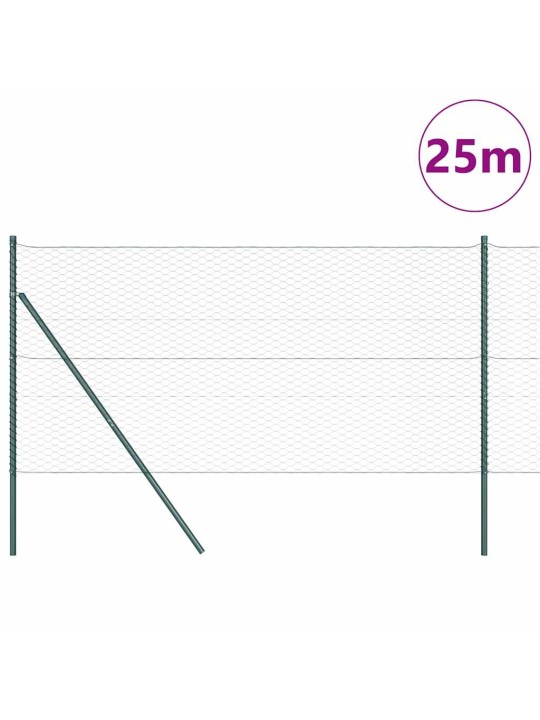 Žogs ar stabiem. zaļa 1.2 x 25 m pvc pārklāts tērauds