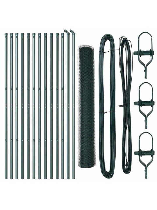 Žogs ar stabiem. zaļa 1.4 x 25 m pvc pārklāts tērauds