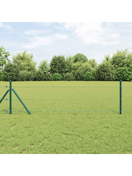 Žogs ar stabiem. zaļa 1.4 x 25 m pvc pārklāts tērauds