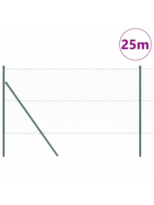 Žogs ar stabiem. zaļa 1.4 x 25 m pvc pārklāts tērauds