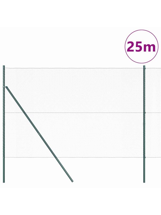 Žogs ar stabiem. zaļa 1.6 x 25 m pvc pārklāts tērauds