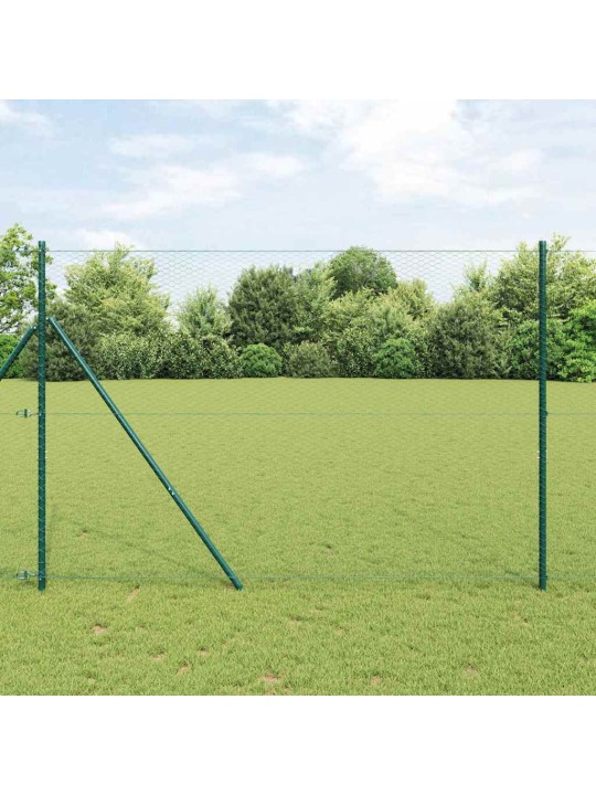 Žogs ar stabiem. zaļa 1.6 x 25 m pvc pārklāts tērauds