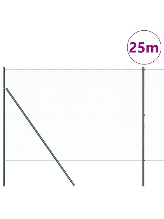 Žogs ar stabiem. zaļa 1.6 x 25 m pvc pārklāts tērauds