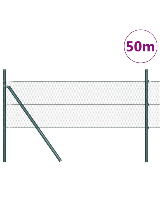 Žogs ar stabiem. zaļa 0.5 x 50 m pvc pārklāts tērauds