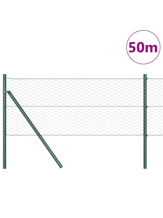 Žogs ar stabiem. zaļa 0.6 x 50 m pvc pārklāts tērauds