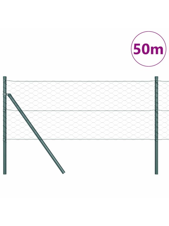 Žogs ar stabiem. zaļa 0.6 x 50 m pvc pārklāts tērauds