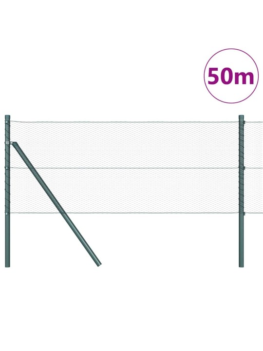 Žogs ar stabiem. zaļa 0.8 x 50 m pvc pārklāts tērauds