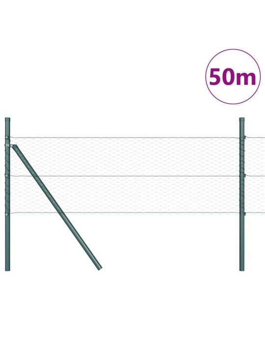 Žogs ar stabiem. zaļa 0.8 x 50 m pvc pārklāts tērauds