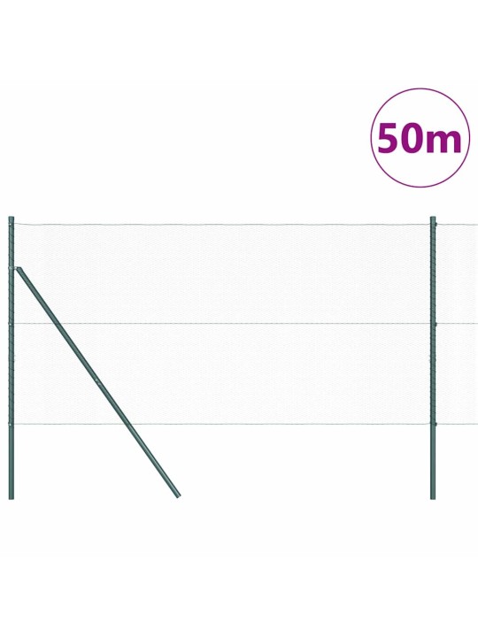 Žogs ar stabiem. zaļa 1.2 x 50 m pvc pārklāts tērauds