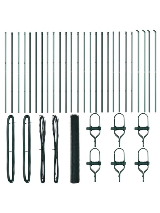 Žogs ar stabiem. zaļa 1.4 x 50 m pvc pārklāts tērauds