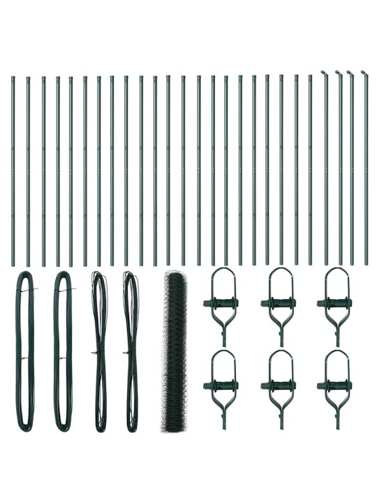 Žogs ar stabiem. zaļa 1.4 x 50 m pvc pārklāts tērauds