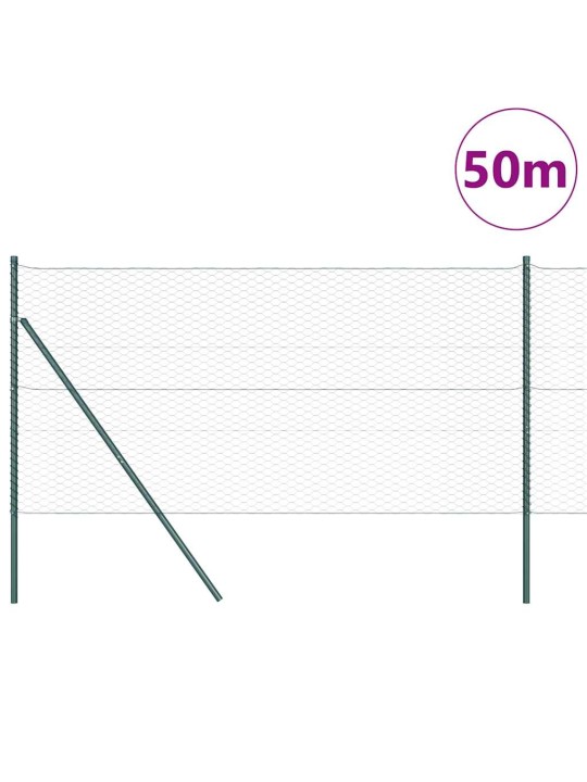 Žogs ar stabiem. zaļa 1.4 x 50 m pvc pārklāts tērauds
