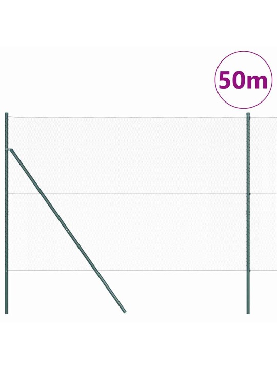Žogs ar stabiem. zaļa 1.6 x 50 m pvc pārklāts tērauds