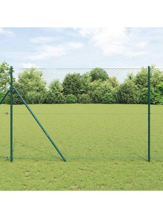Žogs ar stabiem. zaļa 1.6 x 50 m pvc pārklāts tērauds