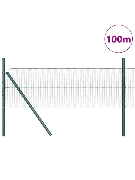 Žogs ar stabiem. zaļa 0.5 x 100 m pvc pārklāts tērauds