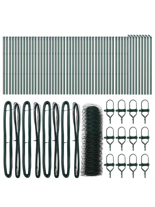 Žogs ar stabiem. zaļa 0.5 x 100 m pvc pārklāts tērauds