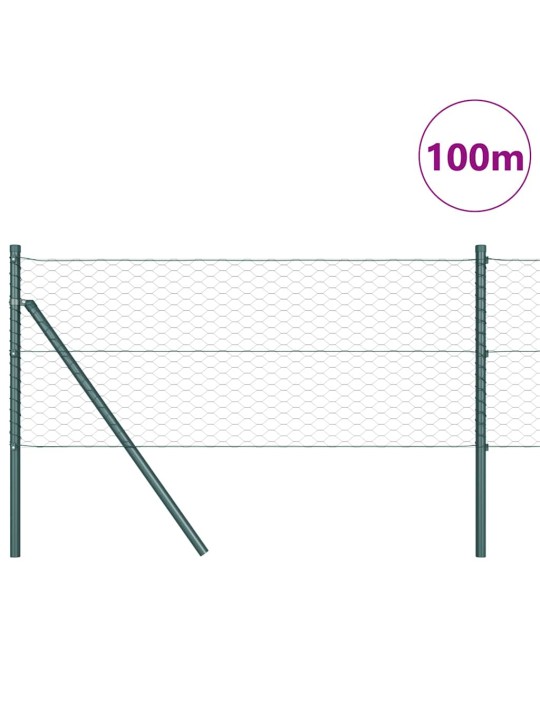 Žogs ar stabiem. zaļa 0.6 x 100 m pvc pārklāts tērauds
