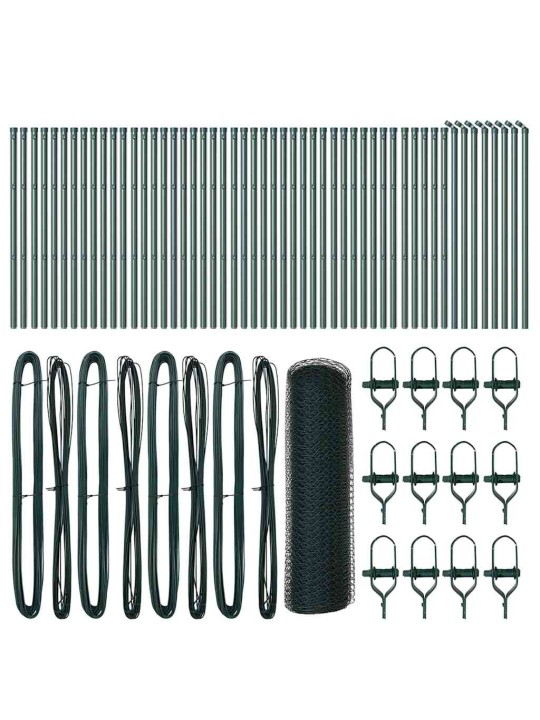 Žogs ar stabiem. zaļa 0.8 x 100 m pvc pārklāts tērauds