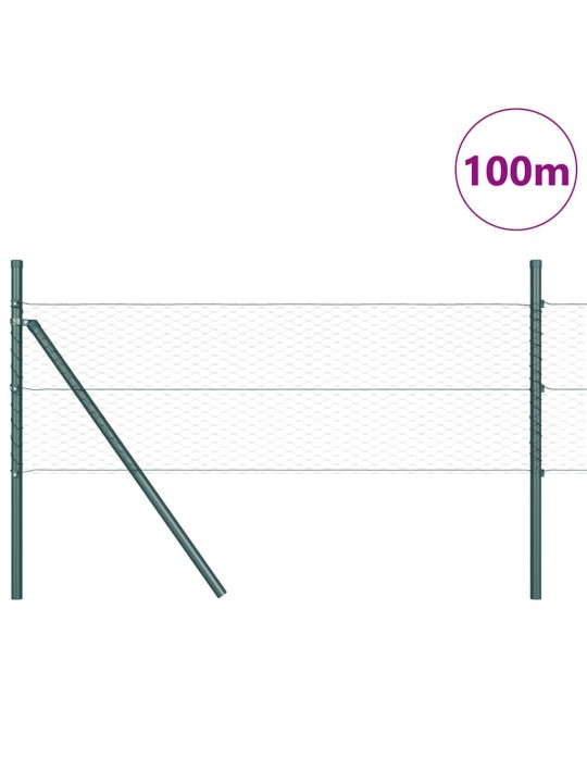 Žogs ar stabiem. zaļa 0.8 x 100 m pvc pārklāts tērauds