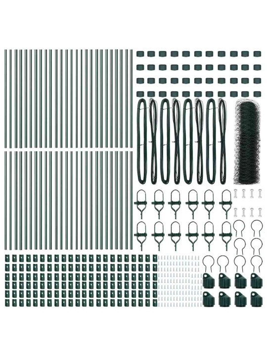 Žogs ar stabiem. zaļa 0.8 x 100 m pvc pārklāts tērauds