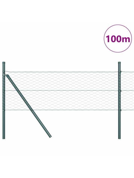Žogs ar stabiem. zaļa 0.8 x 100 m pvc pārklāts tērauds