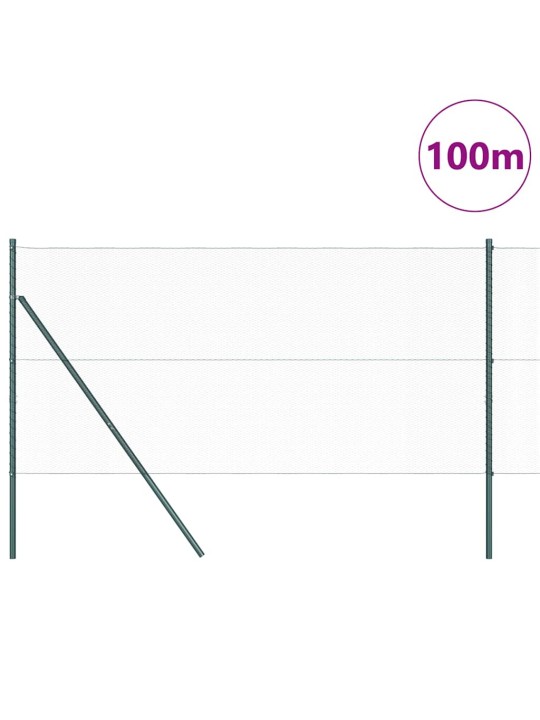 Žogs ar stabiem. zaļa 1 x 100 m pvc pārklāts tērauds