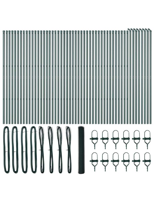 Žogs ar stabiem. zaļa 1.2 x 100 m pvc pārklāts tērauds