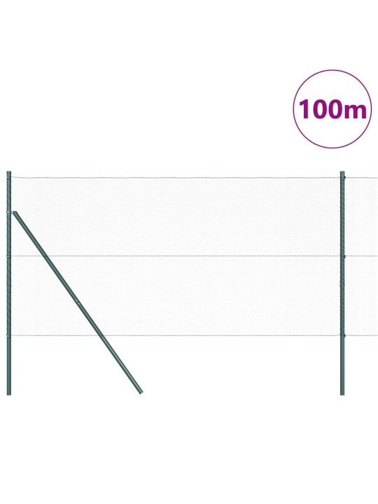 Žogs ar stabiem. zaļa 1.2 x 100 m pvc pārklāts tērauds