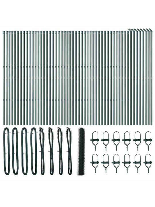 Žogs ar stabiem. zaļa 1.2 x 100 m pvc pārklāts tērauds