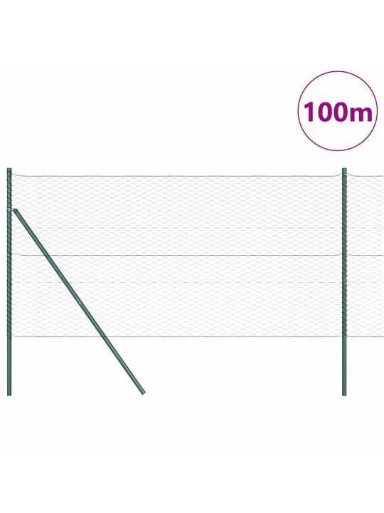 Žogs ar stabiem. zaļa 1.4 x 100 m pvc pārklāts tērauds