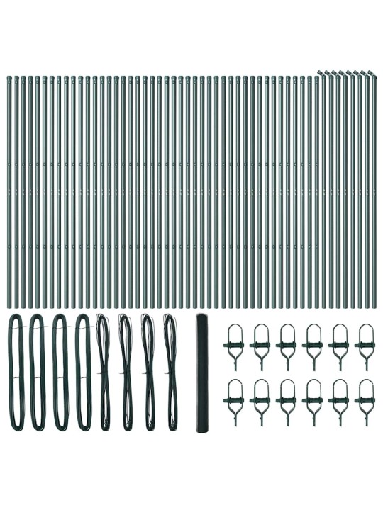 Žogs ar stabiem. zaļa 1.5 x 100 m pvc pārklāts tērauds