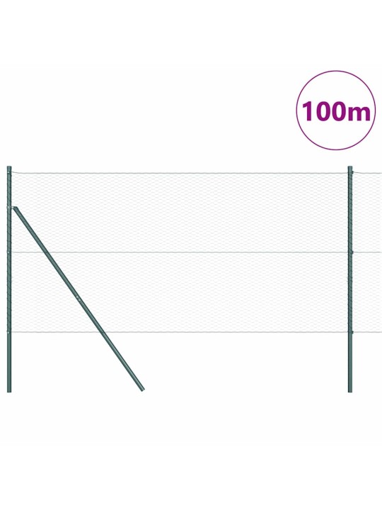 Žogs ar stabiem. zaļa 1.5 x 100 m pvc pārklāts tērauds
