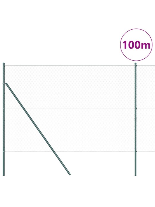 Žogs ar stabiem. zaļa 1.6 x 100 m pvc pārklāts tērauds
