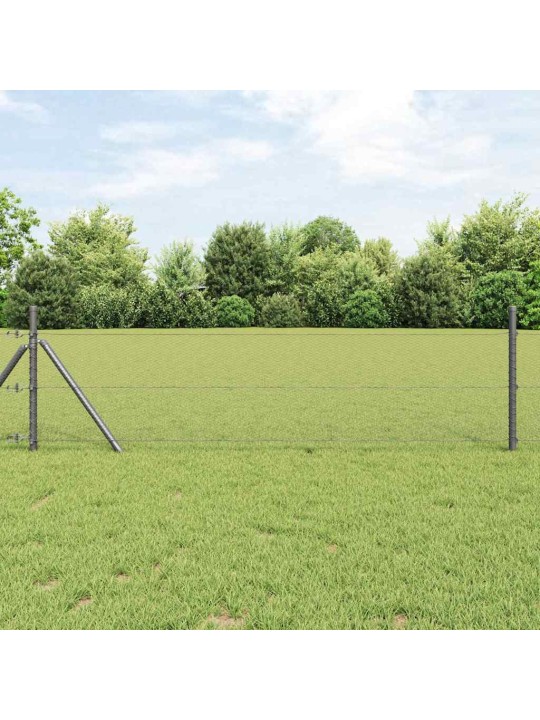 Žogs ar stabiem. pelēka 0.4 x 10 m pvc pārklāts tērauds