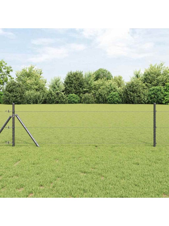 Žogs ar stabiem. pelēka 0.4 x 10 m pvc pārklāts tērauds