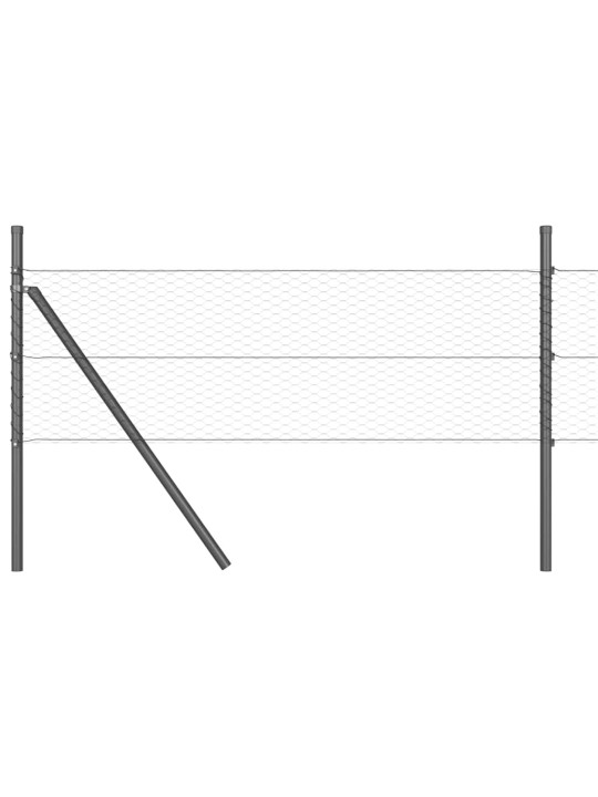 Žogs ar stabiem. pelēka 0.4 x 10 m pvc pārklāts tērauds