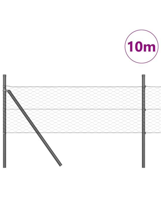 Žogs ar stabiem. pelēka 0.4 x 10 m pvc pārklāts tērauds