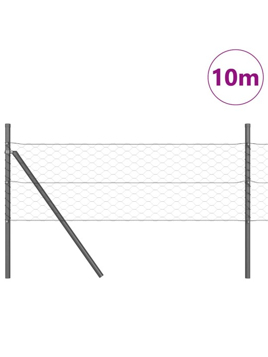 Žogs ar stabiem. pelēka 0.4 x 10 m pvc pārklāts tērauds