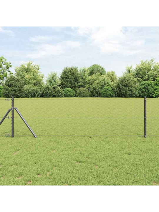 Žogs ar stabiem. pelēka 0.6 x 10 m pvc pārklāts tērauds