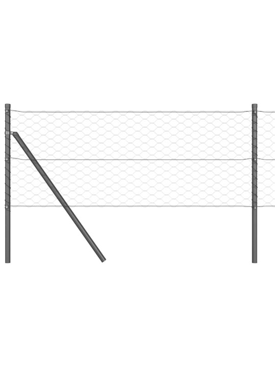 Žogs ar stabiem. pelēka 0.6 x 10 m pvc pārklāts tērauds