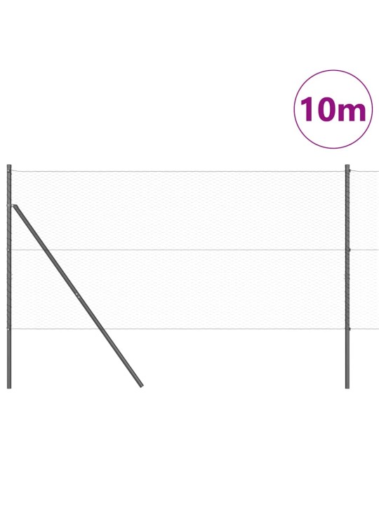 Žogs ar stabiem. pelēka 1 x 10 m pvc pārklāts tērauds