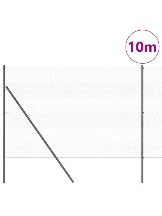 Žogs ar stabiem. pelēka 1.6 x 10 m pvc pārklāts tērauds