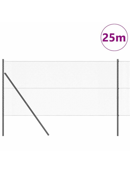 Žogs ar stabiem. pelēka 1 x 25 m pvc pārklāts tērauds