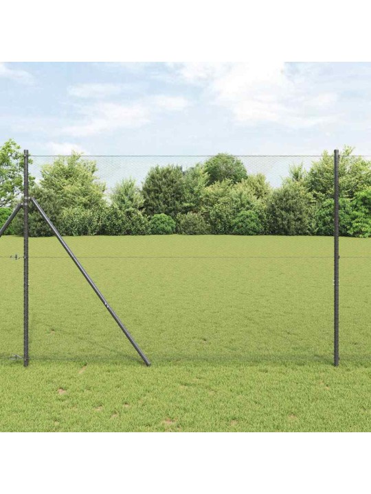 Žogs ar stabiem. pelēka 1.6 x 25 m pvc pārklāts tērauds